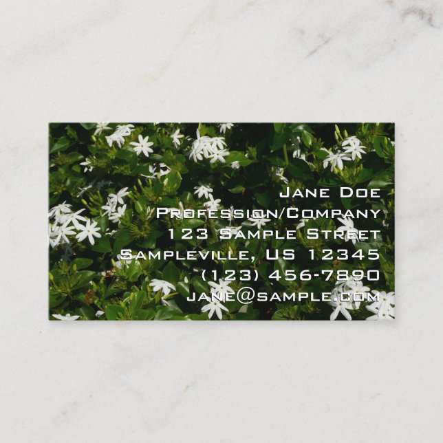 Jasmine Flowers Tropical Floral Botanical Business Card (Front)