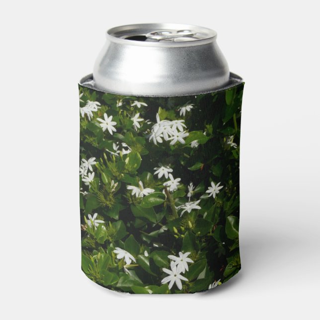 Jasmine Flowers Tropical Floral Botanical Can Cooler (Can Front)