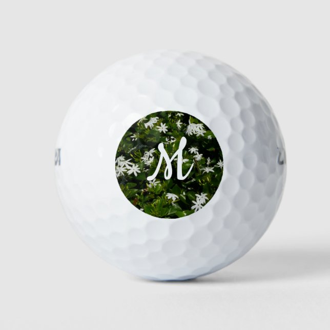 Jasmine Flowers Tropical Floral Botanical Golf Balls (Front)