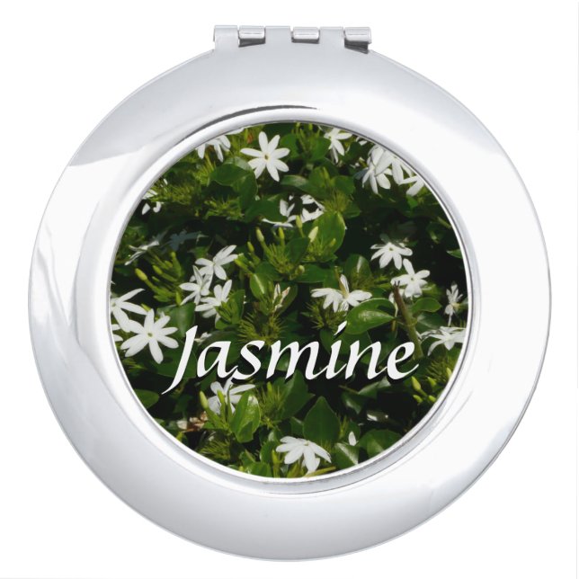 Jasmine Flowers Tropical Floral Botanical Vanity Mirror (Front)