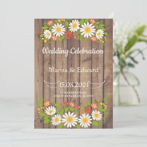 jasmine flowers wedding invitation