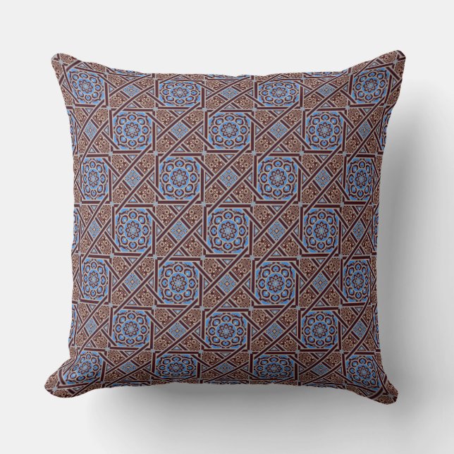 Jasmine Garden Tile: Arabian Nights Ornamental Throw Pillow (Front)