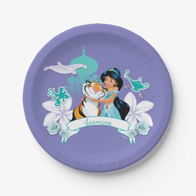 Jasmine - Gentle and Graceful Paper Plates (Front)