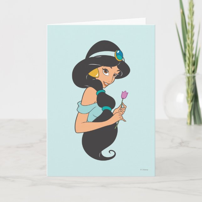 Jasmine Holding Flower Card (Front)