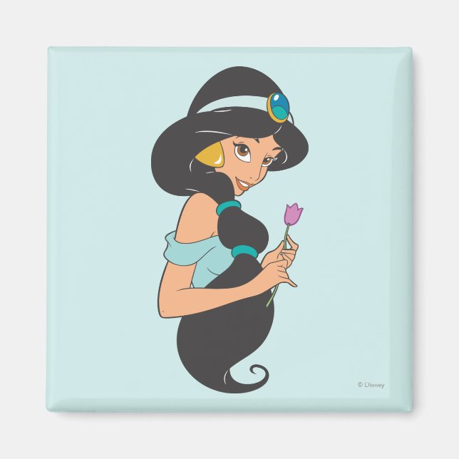 Jasmine Holding Flower Magnet (Front)