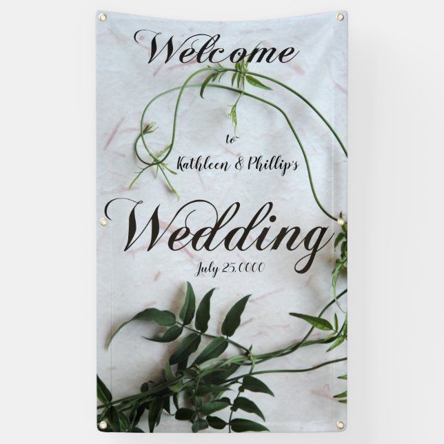 Jasmine leaves on textured background banner (Vertical)