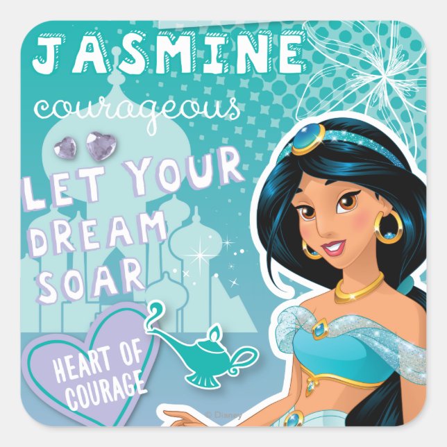 Jasmine - Let Your Dreams Soar Square Sticker (Front)