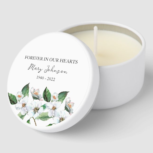 Jasmine Memorial Funeral Mini Candle Favors (Corner)