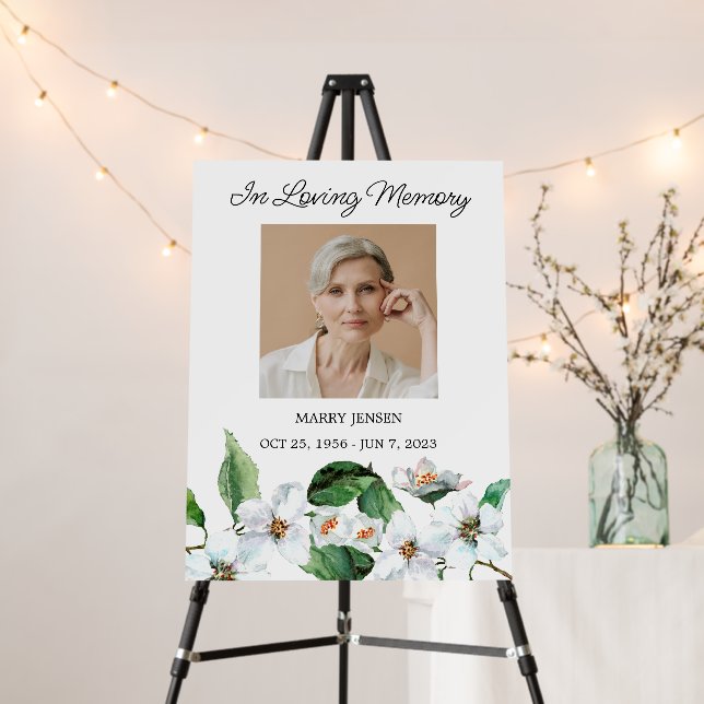 Jasmine Memorial Photo Funeral Foam Board (In Situ (Stand))