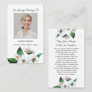 Jasmine Memorial Photo Funeral Prayer Card