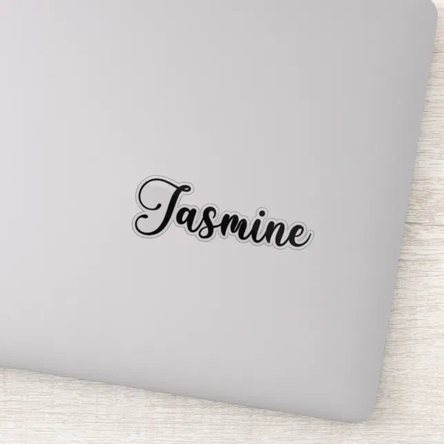 Jasmine Name - Handwritten Calligraphy Sticker | Zazzle