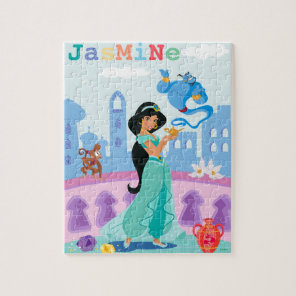 Jasmine on Balcony With Genie Jigsaw Puzzle