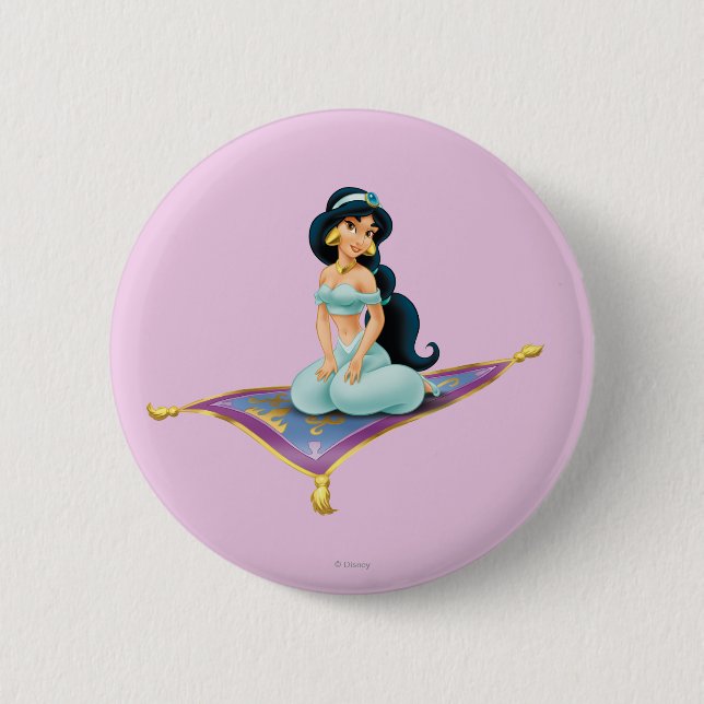 Jasmine on Magic Carpet Pinback Button (Front)