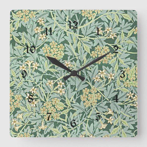 Jasmine pattern by William Morris Square Wall Clock