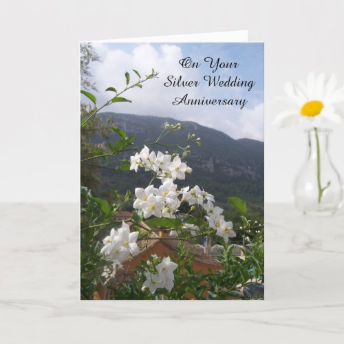 Jasmine Personalised 25th Wedding Anniversary Card