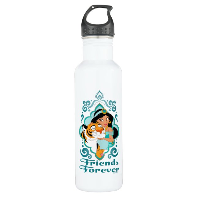 Jasmine & Rajah "Friends Forever" Stainless Steel Water Bottle (Front)