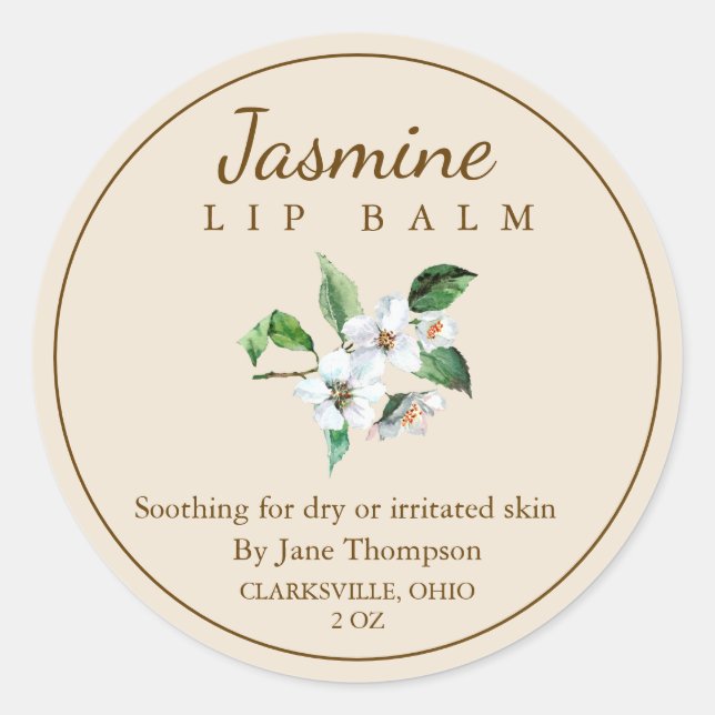 Jasmine Salve / balm Label (Front)