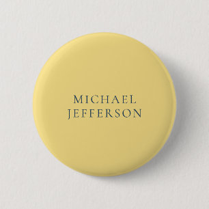 Jasmine & Slate Grey Minimalist Plain Modern Name Button