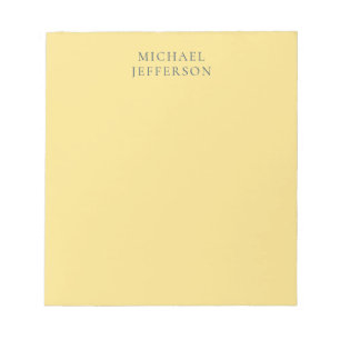 Jasmine & Slate Grey Minimalist Plain Modern Name Notepad