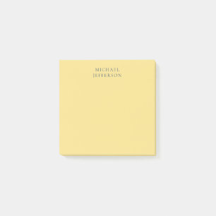 Jasmine & Slate Grey Minimalist Plain Modern Name Post-it Notes