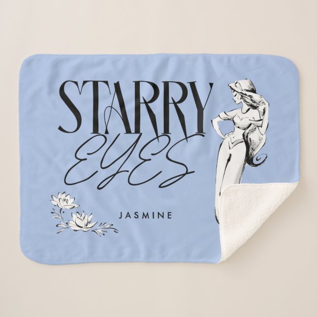 Jasmine | Starry Eyes Sherpa Blanket (Front (Horizontal))