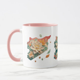 Jasmine Syria Map خريطة سوريا ياسمين  Mug