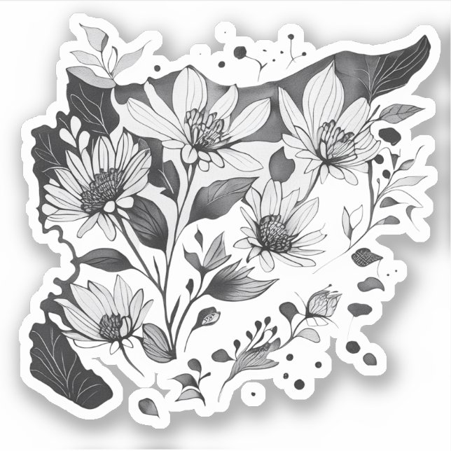 Jasmine Syria Map خريطة سوريا ياسمين  Sticker (Front)