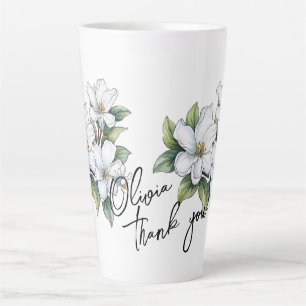 Jasmine "Thank you!" Editable Slogan & Name Latte Mug