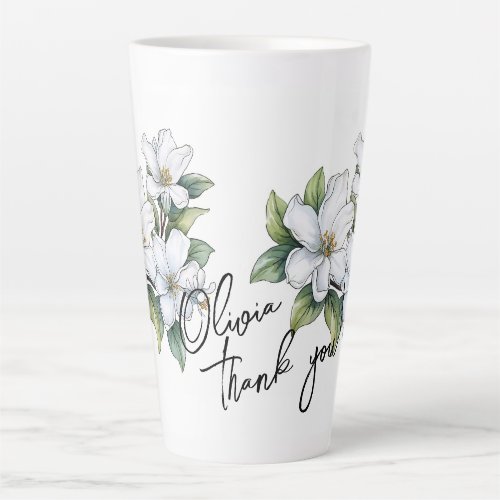 Jasmine Thank you Editable Slogan  Name Latte Mug