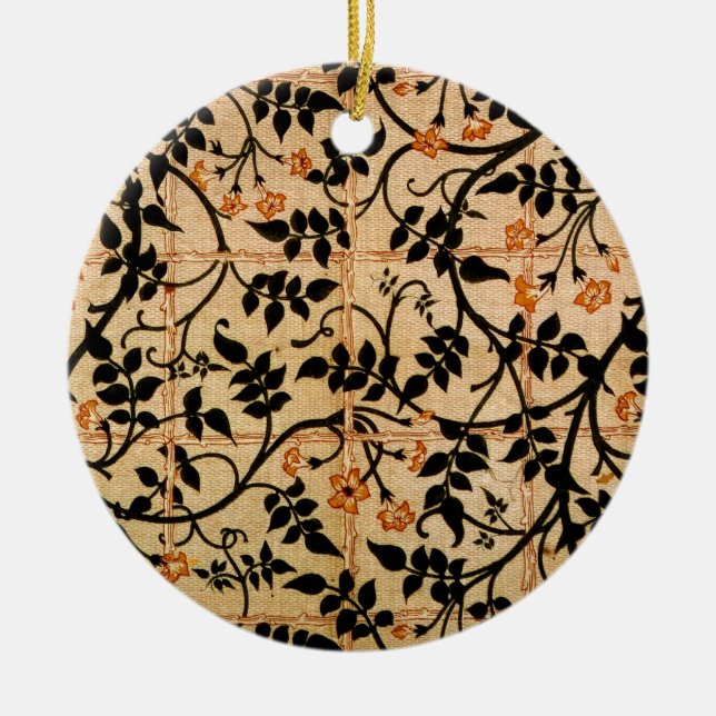 Jasmine trail curtain design, 1868-70 (printed cot ceramic ornament (Front)