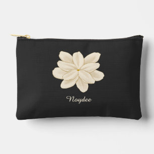 Jasmine White Flower Elegant Name Accessory Pouch