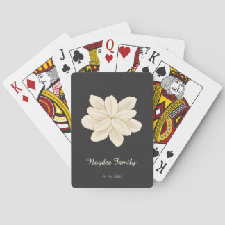 Jasmine White Flower Elegant Name Poker Cards
