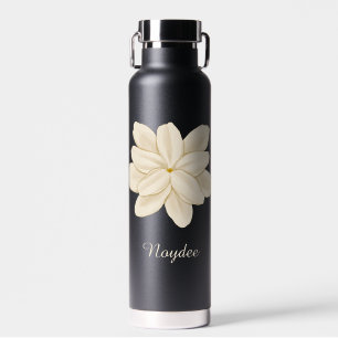 Jasmine White Flower Elegant Name Water Bottle