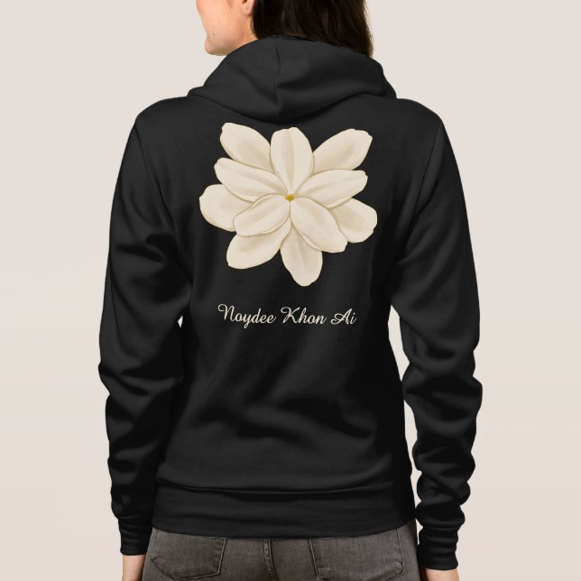 Jasmine White Flower Name Front and Back Hoodie (Back)