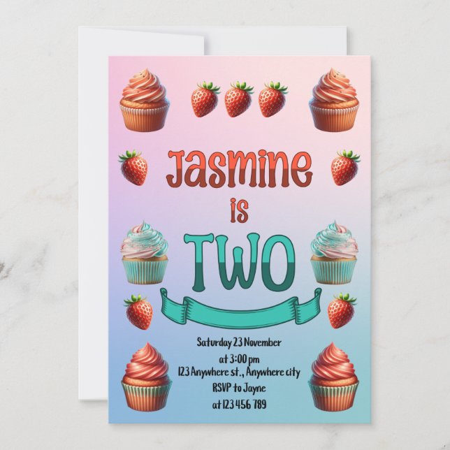 Jasmine's Second Birthday Invitation (Front)