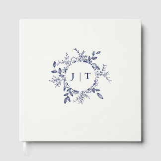 Jasminum Sambac Elegant Floral wedding  Foil Guest Book