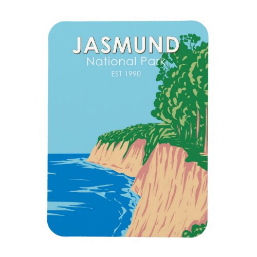 Jasmund National Park Chalk Cliffs Germany Vintage Magnet