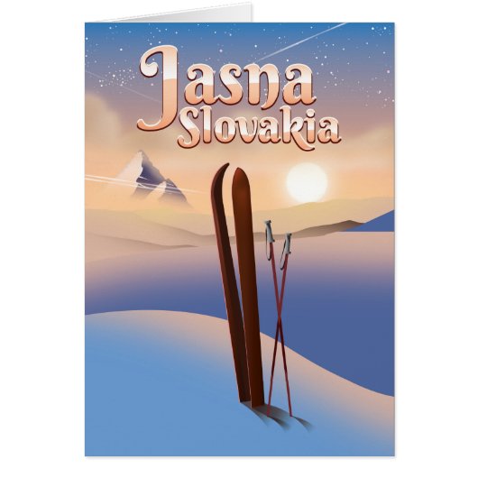 Jasna, Slovakia Ski poster. Cards (Front)
