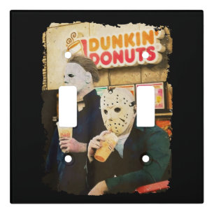 Jason and Micheal Donuts, Horror Movie Lover Gift Light Switch Cover