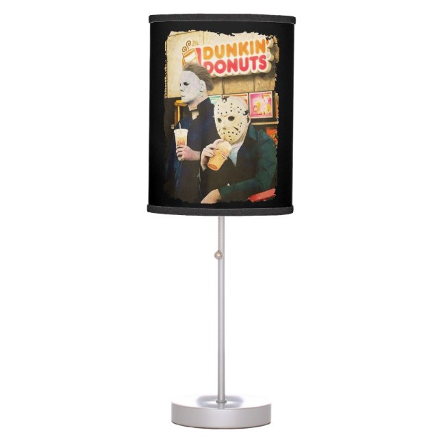 Jason and Micheal Donuts, Horror Movie Lover Gift Table Lamp (Front)