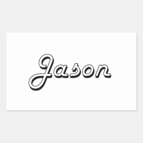 Jason Classic Retro Name Design Rectangular Sticker