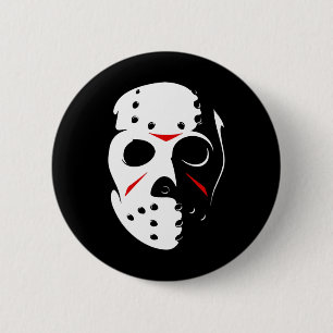 Jason Hockey Mask Halloween  Friday 13TH  Button