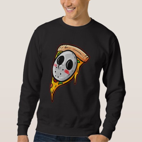 Jason Hockey Mask Halloween Horror And Pizza Sweatshirt