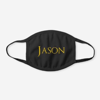 Jason Man's Name Black Cotton Face Mask by DigitalSolutions2u at Zazzle