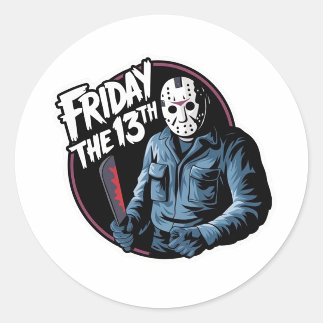 Jason Mask Friday the 13th Sticker – Spooky  (Front)
