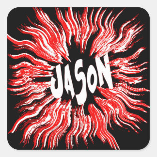 Jason Name Star Art Square Sticker