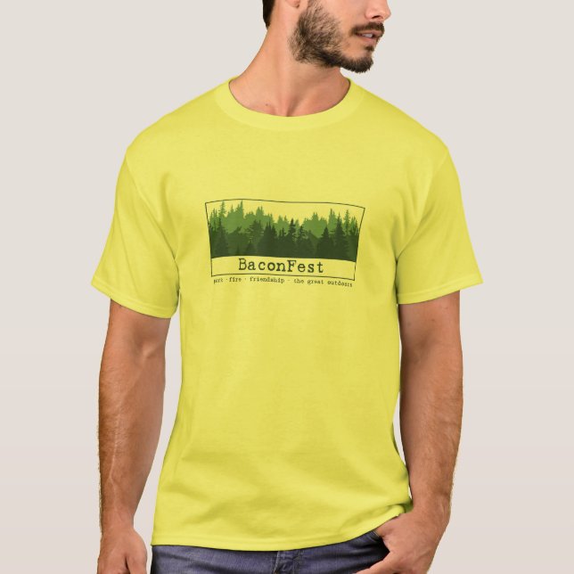 Jason - Short Sleeve Trees Yellow L T-Shirt (Front)