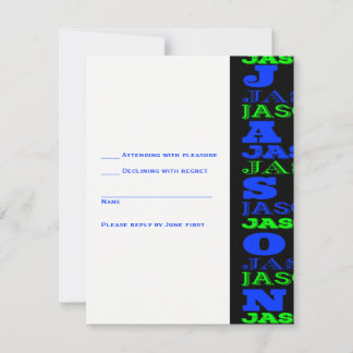 JASONCool Modern Bar Mitzvah Invitation Black Blue