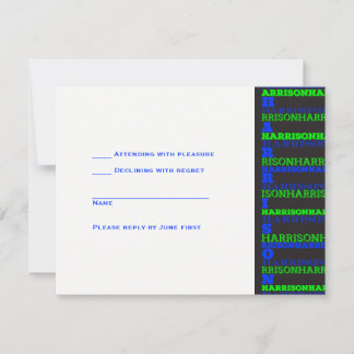 JASONCool Modern Bar Mitzvah Invitation Black Blue
