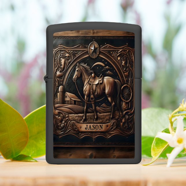 Jason's Western Night Zippo Lighter (On Table)